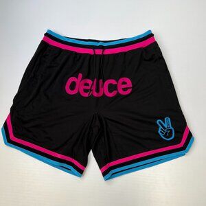 Deuce Short Men Large Basketball Mesh Spell Out 34x7 Hip Peace Party Gym Core Ne